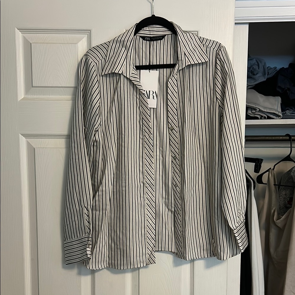 Black and White Striped Shirt